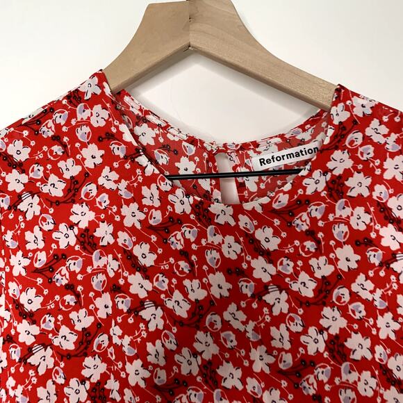 Reformation Andre Nina Sheath Midi Dress Womens Size 8 Red - Picture 8 of 16